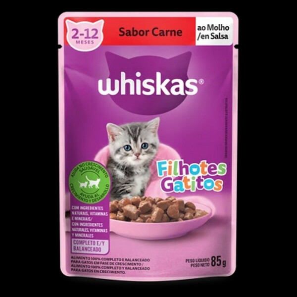 WHISKAS SACHE FILHOTE CARNE 85G