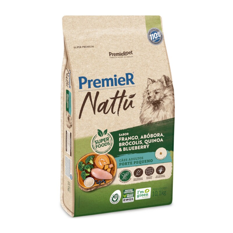 PREMIER NATTU CÃES ADULTOS RP ABÓBORA 1 0KG
