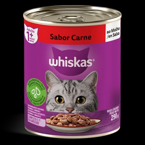 WHISKAS LATA CARNE AO MOLHO 290G
