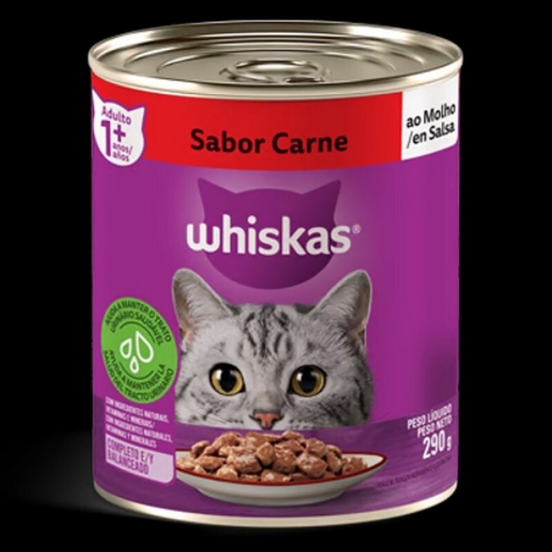 WHISKAS LATA CARNE AO MOLHO 290G