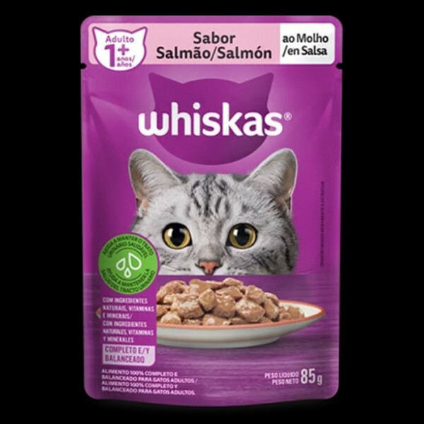 WHISKAS SACHE AD SALMAO MOLHO 85G
