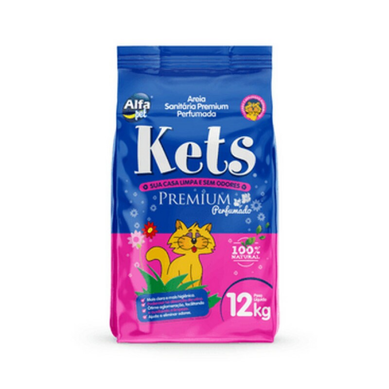 AREIA SANITARIA KETS PREMIUM PERFUMADA COM ARGILA BENTONITA E ESSENCIA 4KG