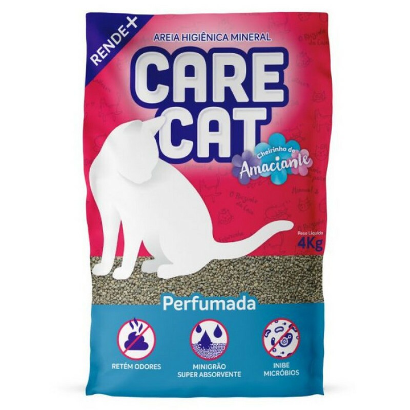 Granulado higiênico para gatos Carecat Fina Perfumada 4kg