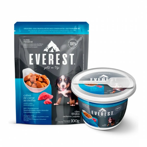 WETCO EVEREST CÃES FILHOTES CUBOS DE CARNE AO MOLHO 100G