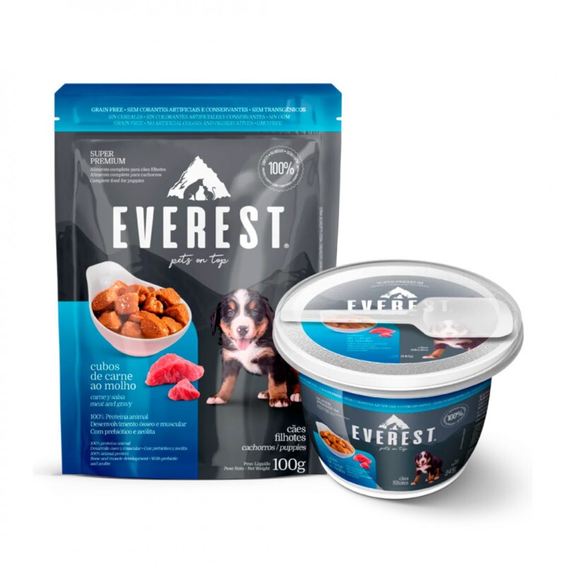WETCO EVEREST CÃES FILHOTES CUBOS DE CARNE AO MOLHO 100G