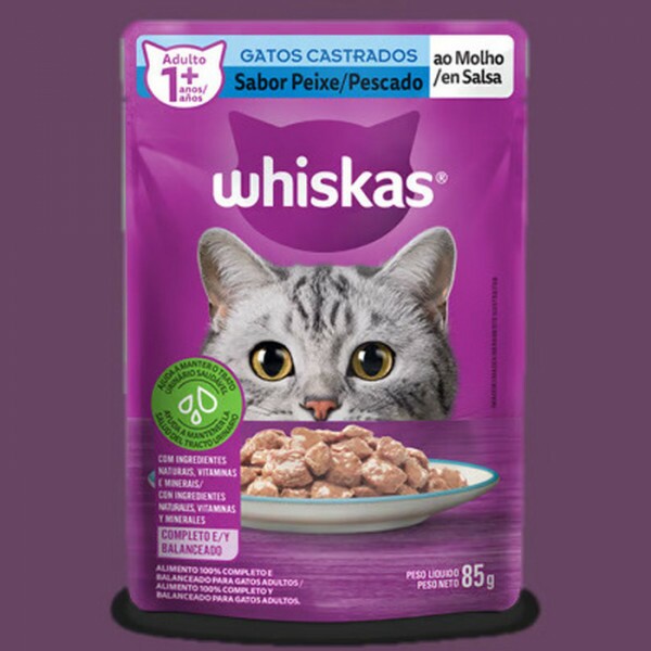WHISKAS SACHE CASTRADO PEIXE 85G
