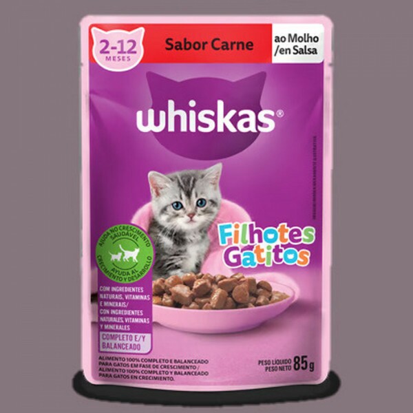 WHISKAS SACHE FILHOTE CARNE JELLY 85G