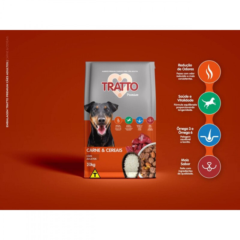 TRATTO PREMIUM CÃES ADULTOS CARNES E CEREAIS 1 KG
