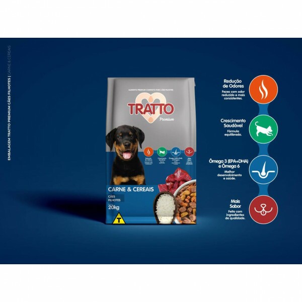 TRATTO PREMIUM CÃES FILHOTES CARNES E CEREAIS 1 KG